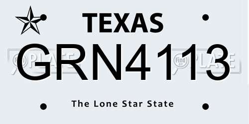 GRN4113 Texas License Plate