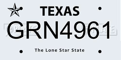 GRN4961 Texas License Plate