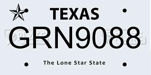 GRN9088 Texas License Plate