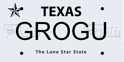 GROGU Texas License Plate