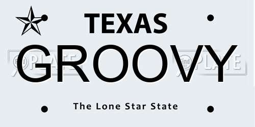 GROOVY Texas License Plate