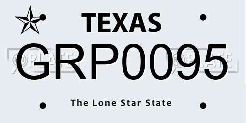 GRP0095 Texas License Plate