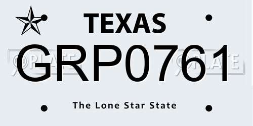 GRP0761 Texas License Plate