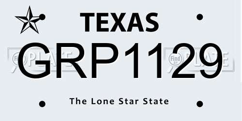 GRP1129 Texas License Plate