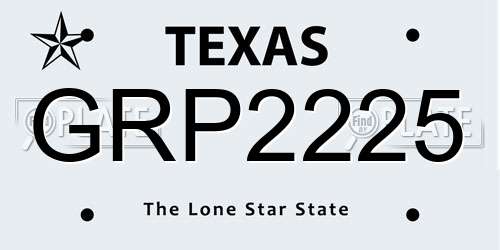 GRP2225 Texas License Plate
