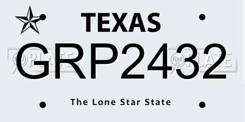 GRP2432 Texas License Plate
