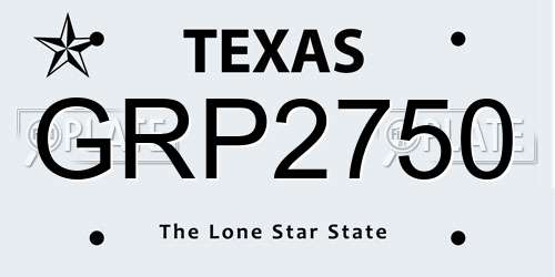 GRP2750 Texas License Plate