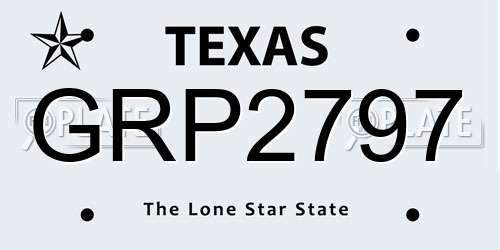 GRP2797 Texas License Plate