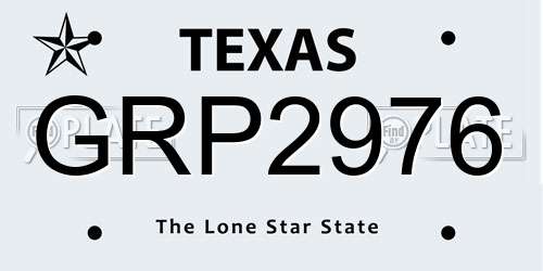 GRP2976 Texas License Plate