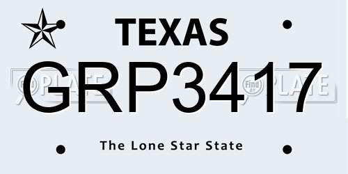 GRP3417 Texas License Plate