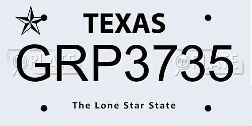 GRP3735 Texas License Plate