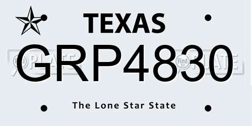 GRP4830 Texas License Plate
