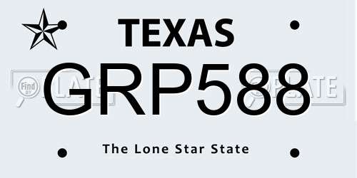 GRP588 Texas License Plate