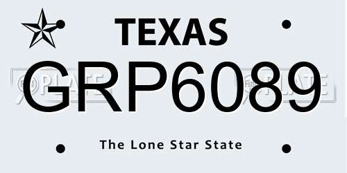 GRP6089 Texas License Plate