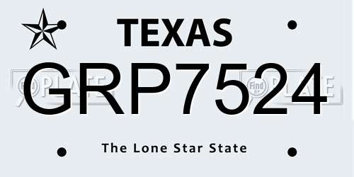 GRP7524 Texas License Plate