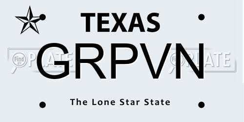 GRPVN Texas License Plate
