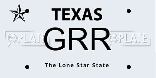 GRR Texas License Plate