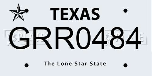 GRR0484 Texas License Plate