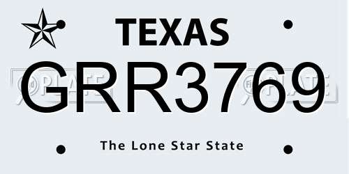 GRR3769 Texas License Plate