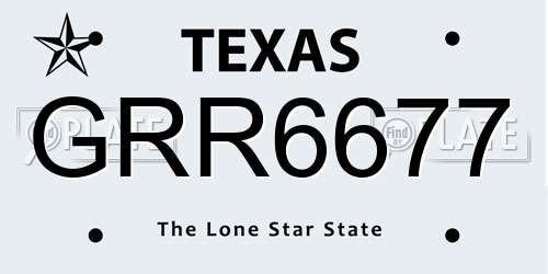 GRR6677 Texas License Plate