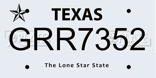 GRR7352 Texas License Plate