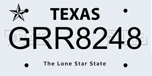 GRR8248 Texas License Plate