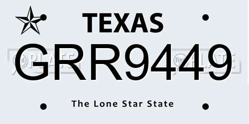 GRR9449 Texas License Plate