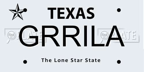 GRRILA Texas License Plate