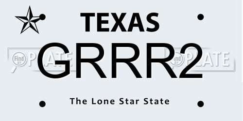 GRRR2 Texas License Plate