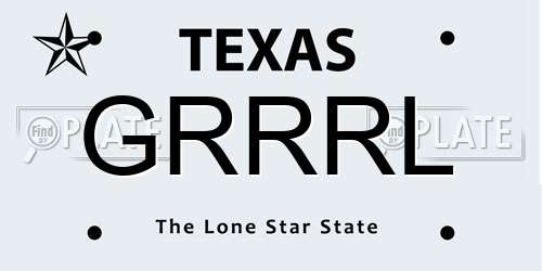 GRRRL Texas License Plate