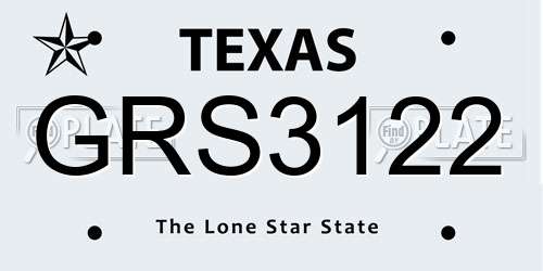 GRS3122 Texas License Plate