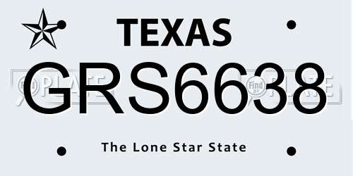GRS6638 Texas License Plate