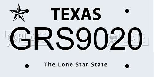 GRS9020 Texas License Plate
