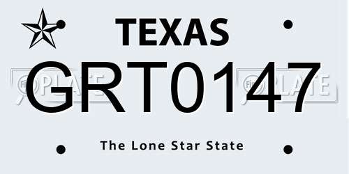 GRT0147 Texas License Plate