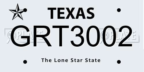 GRT3002 Texas License Plate
