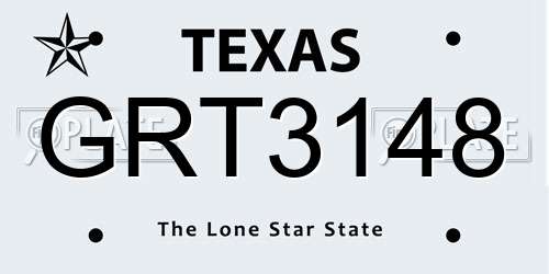 GRT3148 Texas License Plate