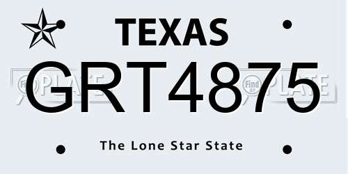 GRT4875 Texas License Plate