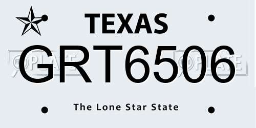 GRT6506 Texas License Plate