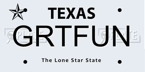 GRTFUN Texas License Plate