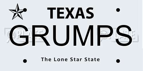 GRUMPS Texas License Plate