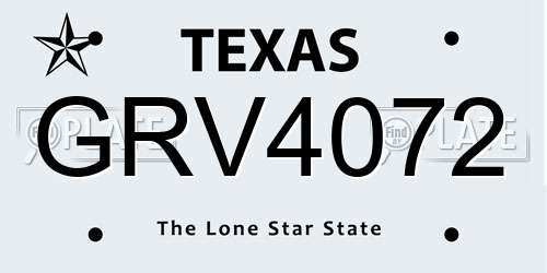 GRV4072 Texas License Plate