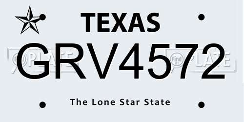 GRV4572 Texas License Plate