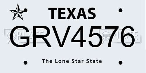 GRV4576 Texas License Plate