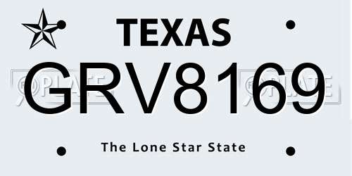 GRV8169 Texas License Plate