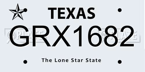 GRX1682 Texas License Plate
