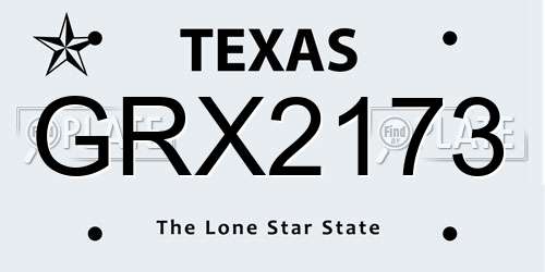 GRX2173 Texas License Plate
