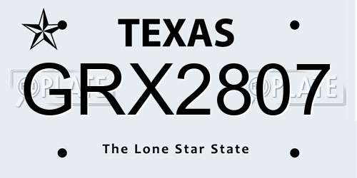 GRX2807 Texas License Plate