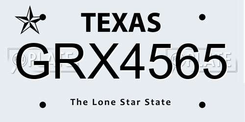 GRX4565 Texas License Plate