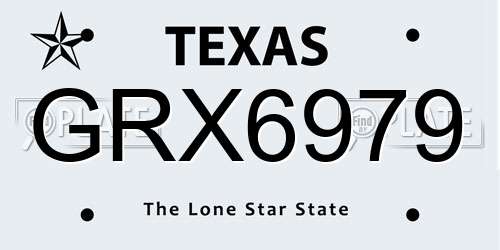 GRX6979 Texas License Plate