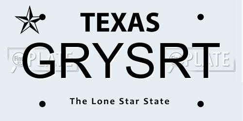 GRYSRT Texas License Plate
